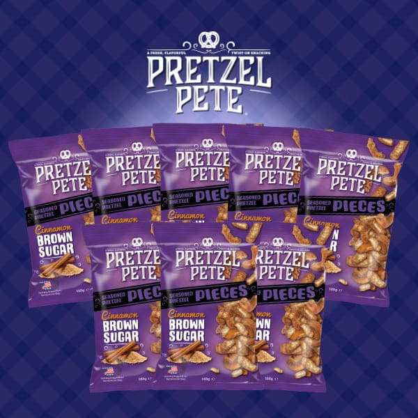 Pretzel Pete Pieces Cinnamon Brown Sugar Brezeln - 8x160g