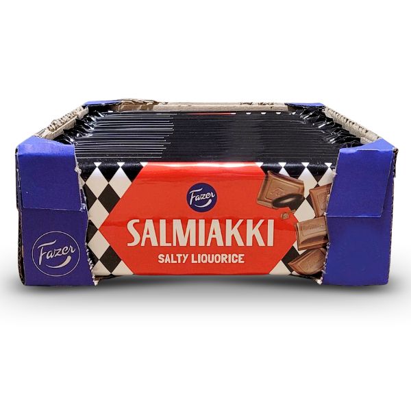 Karton Fazer Salmiakki Schokoladentafel mit Lakritzfüllung (20x100g)