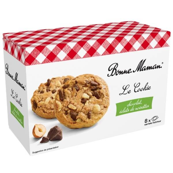 Bonne Maman Le Cookie Chocolat éclats de Noisettes 8 Kekse in der 225g Verpackung