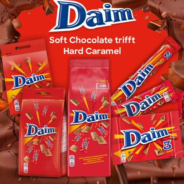 Daim Butter Mandel Karamell Krokant 2er Schokoladenriegel - 56g
