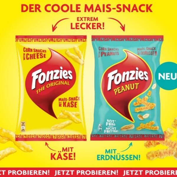 Fonzies Peanut Mais-Snack mit Erdnüssen - 100g