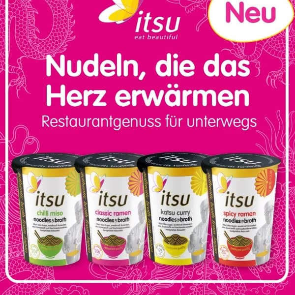6x65g itsu Instant Noodle Cup Chilli-Miso