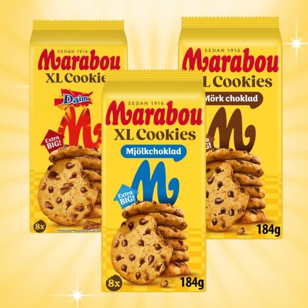 Marabou XL Cookies Mörkchoklad Zartbitterschokolade Kekse - 184g