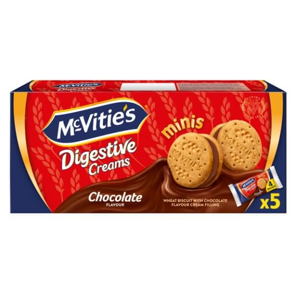 McVitie's Digestive Creams Doppelkeks mit Schokocremefüllung 5 Packungen mit je 4 Keksen in der 185g Verpackung