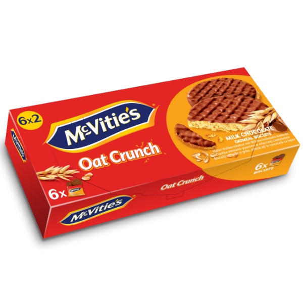 McVitie's OatCrunch Haferkekse mit Milchschokolade 6x2er Kekspackungen in der 225g Verpackung