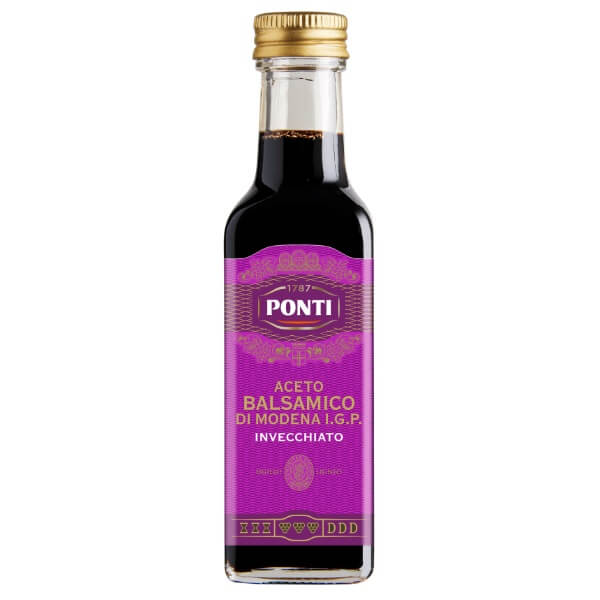 Ponti Premium Essig Aceto Balsamico di Modena Invecchiato in der 100ml Flasche