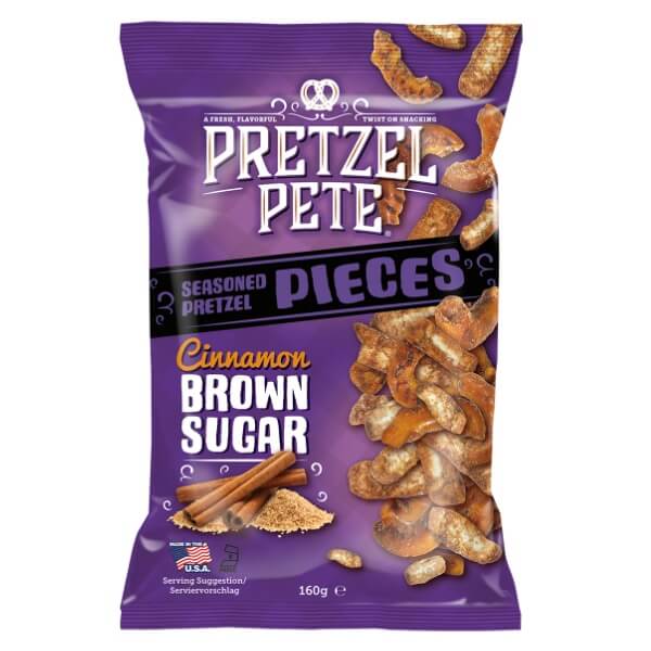 Pretzel Pete Pieces Cinnamon Brown Sugar Brezeln - 8x160g