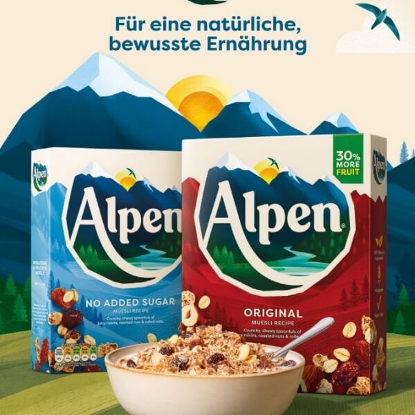 Weetabix Schweizer Alpen Müsli ohne Zucker 10er Pack - 10x560g